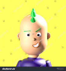 Young Punk Guy Green Hair Mohawk Stock Illustration 1740363911