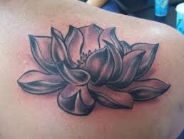 Beautifully Detailed And Shaded Black Lotus Flower Tattoo