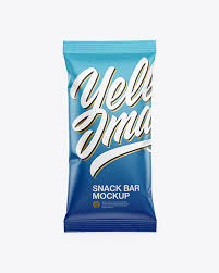 Matte Snack Bar Mockup In Flow Pack Mockups On Yellow Images Object Mockups