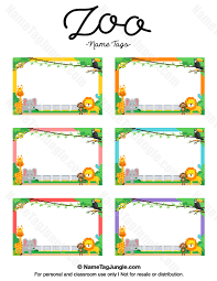 Free Printable Zoo Name Tags The Template Can Also Be Used For Creating Items Like Labels And Place Cards Downloa Diy Name Tags Name Tags Printable Name Tags