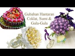 Dalam membuat hantaran pernikahan, pertama kali yang dibutuhkan adalah aksesoris. Gubahan Hantaran Coklat Sumi Gula Gula Youtube