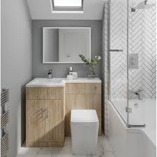 Not only are you saving space and money, but you are also creating a cleaner looking bathroom. Elation Combination 1070mm L Shaped Basin Vanity Unit With Wc Left Hand Bardolino Oak