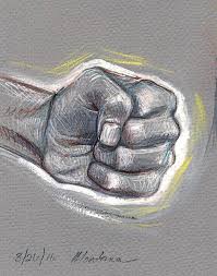 Hand Study Drawing Gouache On Gray Toned Paper Montana Black Toned Paper Colorful Drawings Realistic Drawings