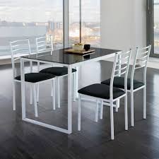 Mesa De Cocina Con 4 Sillas Barata Color Blanco Y Negro Barato Y Funcional