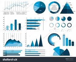 Set Creative Statistical Graphs Charts Business Stock Vector