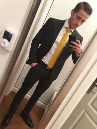 Free shipping on orders over $25 shipped by amazon +20. Black Suit White Shirt And Gold Tie With Double Full Windsor Knot Black Suit Men Mens Fashion Suits Mens Fashion Smart