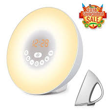 Sunrise Alarm Clock Wake Up Light With 6 Nature Sounds Fm Radio Color Light Bedside Sunrise Simulator Wh Sunrise Alarm Clock Light Alarm Clock Alarm Clock