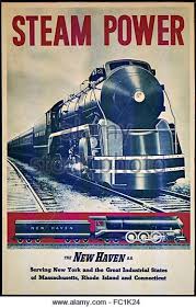 Vintage American Steam Train Poster Of The New Haven Locomotive Jul16 Train Posters Transportation Poster Train Art