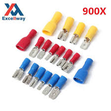 Excellwaya Ec07 900pcs Assorted Crimp Terminal Connectors Set Connectors Crimps Electrical Equipment