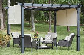 Garden Treasures 10 Pergola Canopy With Ties Pergolakits Backyard Pergola Outdoor Pergola Pergola Patio