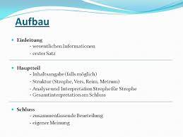 Des weiteren enthält die datei eine genaue schematische. Interpretation Gedichte Ppt Herunterladen
