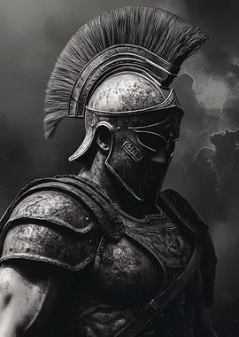 The Great Spartan Warrior' Poster, picture, metal print, paint by BOUNTEES  | Displate