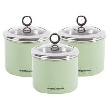 Morphy Richards 3pc Tea Coffee Sugar Small Sage Green Kitchen Storage Canisters Acc Sage Green Kitchen Green Kitchen Appliances Green Kitchen Accessories