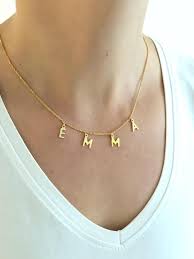 Letter Necklace Initial Necklace Dangle Letter Necklace Etsy In 2021 Initial Necklace Custom Necklace Letter Necklace