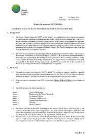 Organizations have audits to ensure procedures are functioning properly and there is no need for additional controls. Rfp 2020 010 Consultancy Services For The Provision Of External Audit Services For 2020 2023 Green Climate Fund