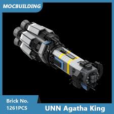MOC Building Blocks UNN Agatha King 1 : 900 Scale Truman-class Dreadnought  DIY Assembled Bricks Children Toys Kids Gifts 1261PCS