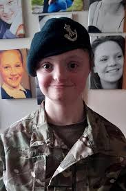 This is my daughter, Niquita, whom many of you may have seen in a recent  post. She has Down syndrome yet is a proud member of Devon army cadets