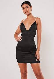 Missguided Black Pearl Strap Satin Mini Dress Mini Dress Mini Black Dress Satin Mini Dress