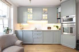 And to spice it up, go for a polished dark wood floor to give it an extra depth. Ikea Kitchen Painted In Farrow Ball Pigeon Home Kitchen Inspirations Cute Kitchen