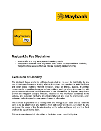 Dalam era moden hari ini, transaksi online telah menjadi keperluan yang sangat penting. Fillable Online Maybank2u Pay Disclaimer Fax Email Print Pdffiller
