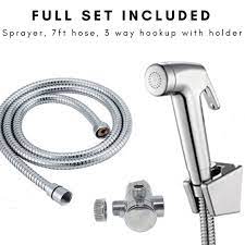 Packsfield Dog Shower Sprayer For Pet Bathing In Bath Tub Stainless Steel Grooming Set Easy Hose Attachment Han Dog Shower Cleaning Tools Dog Washing Station