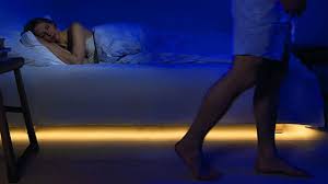 This way, the lights come on as you place your feet on the floor. Motion Activated Under Bed Lighting Bed Lights Under Bed Lighting Unusual Lighting