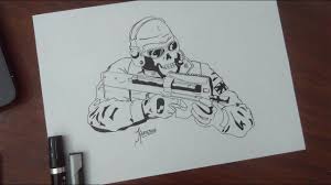 How To Draw Ghost Of Cod Modern Warfare 2 Stencil Art Of Ghost 2020 Art And Craft Videos Stencil Art Drawings