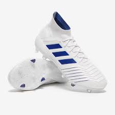 Primeknit upper with anatomical fit and a seamless sock for superior fit predator 19.1 is crafted with a sockfit construction made from primeknit, that this fg/ag boot is made for firm ground surfaces such as natural grass and artificial grass. Adidas Predator 19 1 Fg White Bold Blue Firm Ground Mens Boots Chaussures De Foot Adidas Chaussure De Foot Predator Adidas