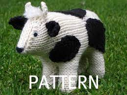 Attach the horns to the head; Cow Knitting Pattern Pdf Waldorf Toy Etsy Sheep Knitting Pattern Animal Knitting Patterns Knitting Patterns