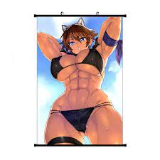 Japanese Cartoon Anime Girl Big Boobs Cartoon Black Hair Mouth Manga Muscle  Living Room Bedroom Home Decoration Gift Fabric Wall Scroll Poster (16x24)  ï¼ˆ24x36ï¼‰ Inches : Amazon.com.au: Home