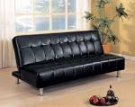 Black leather futon