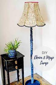 How To Make A Unique Denim And Vintage Map Lampshade Diy Lamp Shade Funky Home Decor Diy