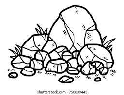 Royalty free clipart illustration of black and white rock and roll musicians, on a white background. Rocks Cartoon Vector Illustration Black White Stock Vector Royalty Free 750809443