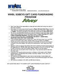 Ongoing fundraiser benefiting jewish learning center & sabra programs. Fillable Online Wwbl Sobeys Gift Card Fundraising Program Fax Email Print Pdffiller