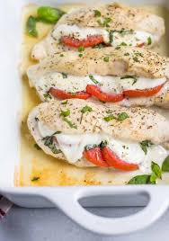Mozzarella Stuffed Chicken With Tomato And Basil Recipe Mozzarella Chicken Basil Recipes Mozzarella Recipes