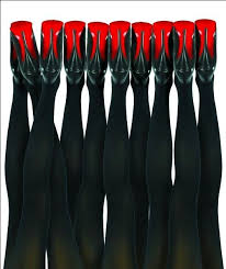 Long Hair Red Bottoms Rot Schwarz Hochhackige Schuhe Strumpfhose