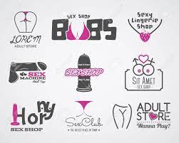Collection Of Cute Sex Shop Logo And Badge Design Templates. Sexy Labels  Set. Vector Xxx Elements. Adult Store Symbols, Icons - Penis, Vibrator,  Anal Toys. Use For Brochures, Facades, Window Signage. Клипарты,