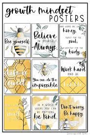 Bee Classroom Decor Growth Mindset Posters Bee Classroom Bee Themed Classroom Classroom Decor