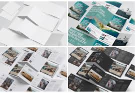 Download Square Tri Fold Brochure Mockup 07 In Stationery Mockups On Yellow Images Creative Store PSD Mockup Templates