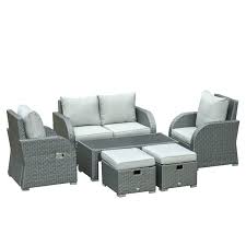 Want to snuggle up and share some intimate space with your loved ones? Outsunny 6 Piece Metal Patio Conversation Set With Cushion S Included 860 153 Rona