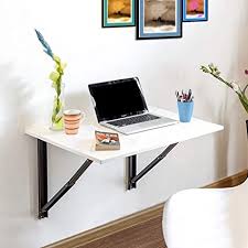Inside dimensions are 5.25 to 9.25 w x 15.5 to 19.5 h; Akshni Spazio Engineered Wood Desk Folding Table Powder Coated Finish Frosty White Amazon In Home Kitchen