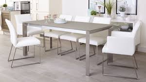 Grey And White Real Leather Extending Dining Set Graue Esstische Einrichtungsideen Wohnzimmer Esszimmer Esstisch Ausziehbar