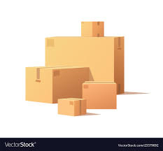 Cardboard boxes big and small size isolated Vector Image