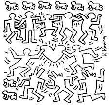 Pastels in various colors, and for sure a black pastel for the outline. Coloring Page Keith Haring 7 Keith Haring Keith Haring Art Haring Art