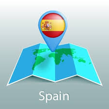 In the early modern period, until the 18th century, southern and insular italy came under spanish control, having been previously a domain of the. Premium Vector Spain Flag World Map In Pin With Name Of Country On Gray Background