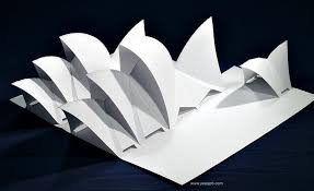Sydney Opera House Paper Model Origami Architecture Paper Architecture Kirigami Patterns
