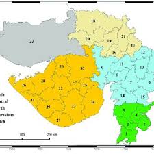 In 2010, the forbes magazine rated ahmedabad as the fastest growing city in india, and third in the world after two chinese cities — chengdu and chongqing.ahmedabad is located on. Administrative Map Of Gujarat State India Numbered Areas Correspond Download Scientific Diagram