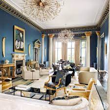 Blue and gold ombre decorative milk bottle. Blue And Gold Decoration Inspiration London Bali And Tuscany Architectural Digest