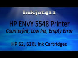 Hp Envy 5548 Printer Low Ink Counterfeit Error Hp 62 Cartridges