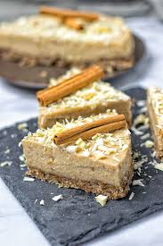 A generous helping of chocolate holding cheesecake and toasted coconut atop makes these squares perfect for indulging. Cinnamon White Chocolate Cheesecake Contentedness Cooking